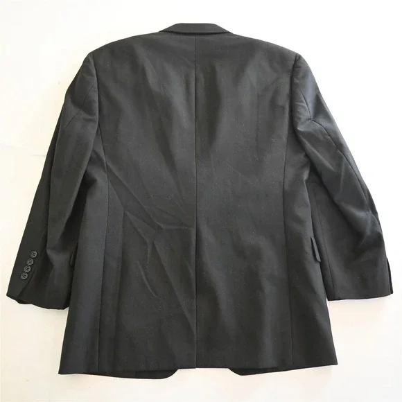 Hart Schaffner Marx 39R 40R 32x30 Black Stripe 100% Wool Mens Jacket Pants Suit